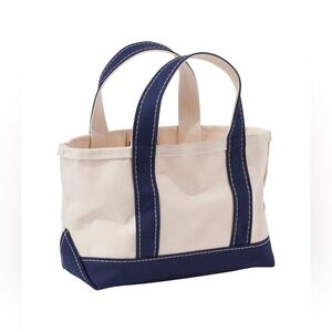 L.L. Bean Canvas Boat and Tote in Natural and Navy